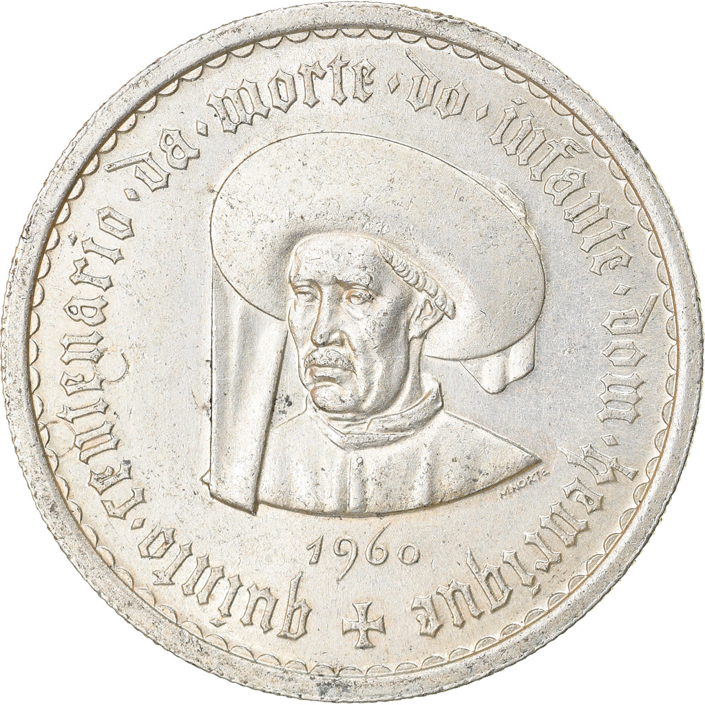 Coin, Portugal, 10 Escudos, 1960, Lisbon, AU(50-53), Silver, KM:588