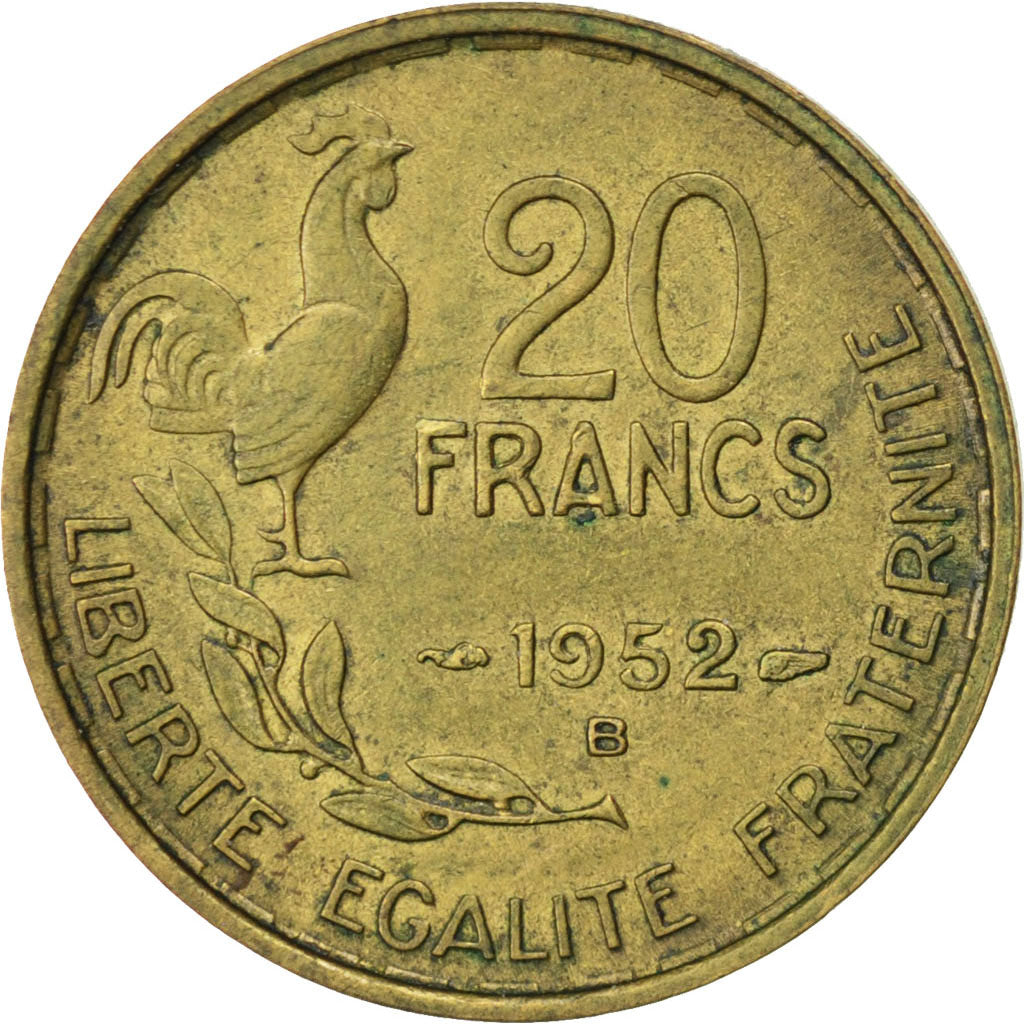 Münze, Frankreich, Guiraud, 20 Francs, 1952, Beaumont le Roger, SS