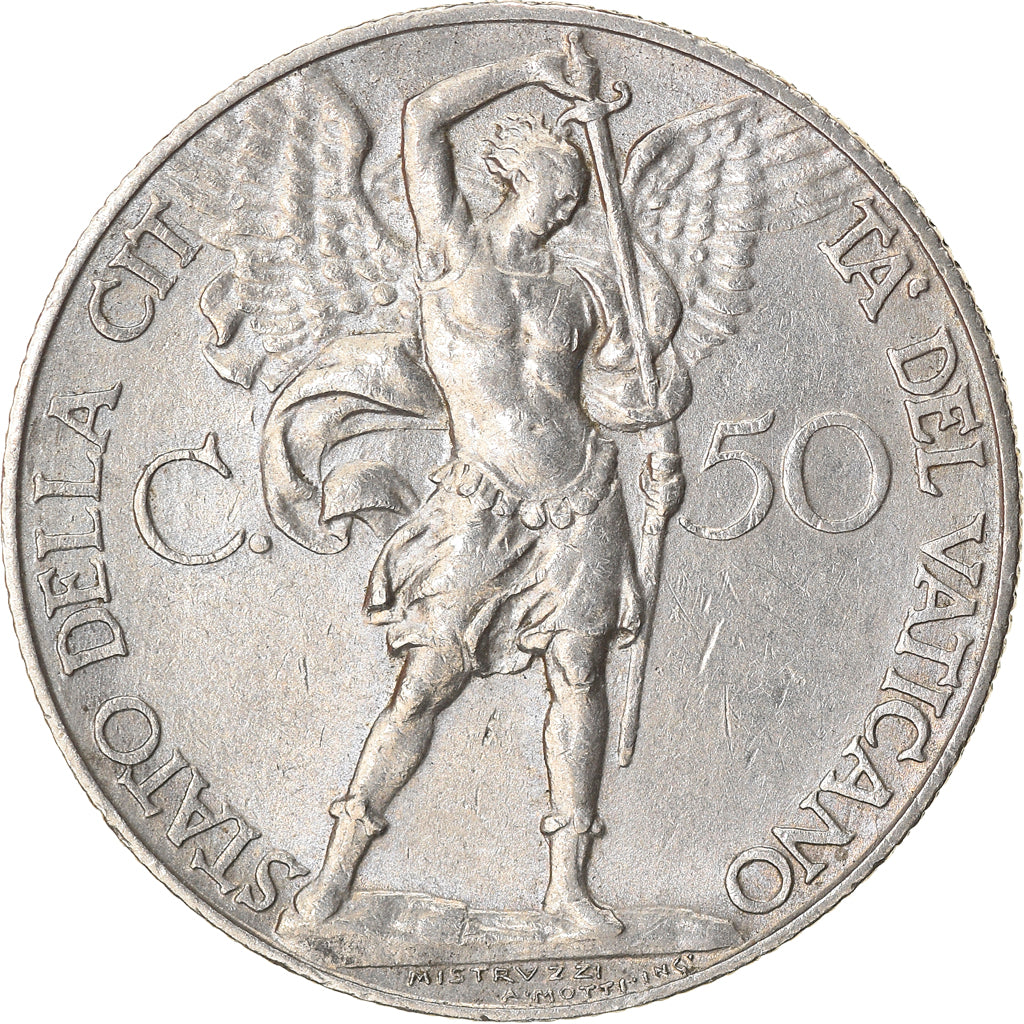 Coin, VATICAN CITY, Pius XI, 50 Centesimi, 1933-1934, Roma, EF(40-45), Nickel