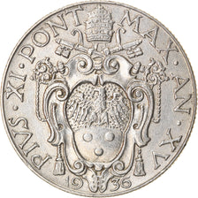 Moneda, CIUDAD DEL VATICANO, Pius XI, 50 Centesimi, 1936, Roma, MBC, Níquel