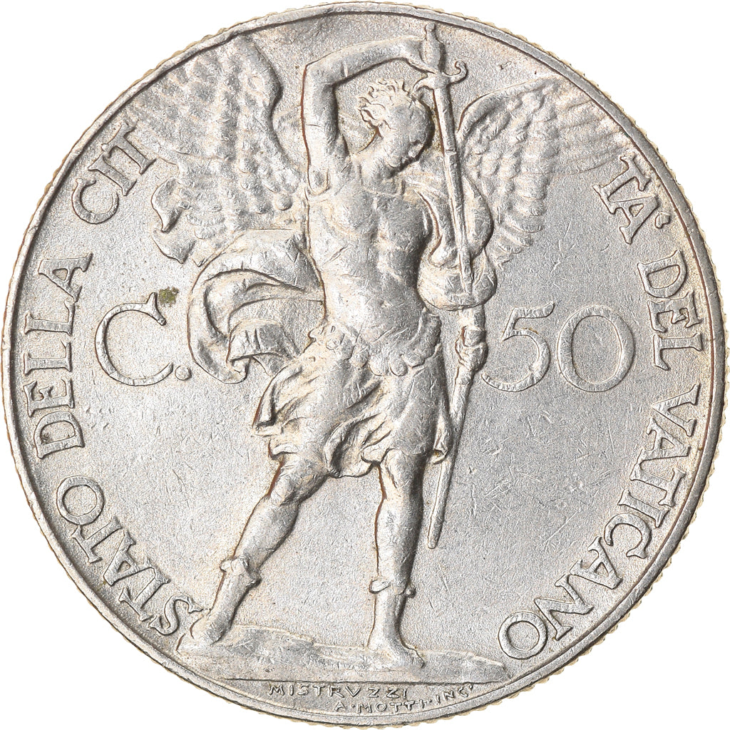 Coin, VATICAN CITY, Pius XI, 50 Centesimi, 1936, Roma, EF(40-45), Nickel, KM:4