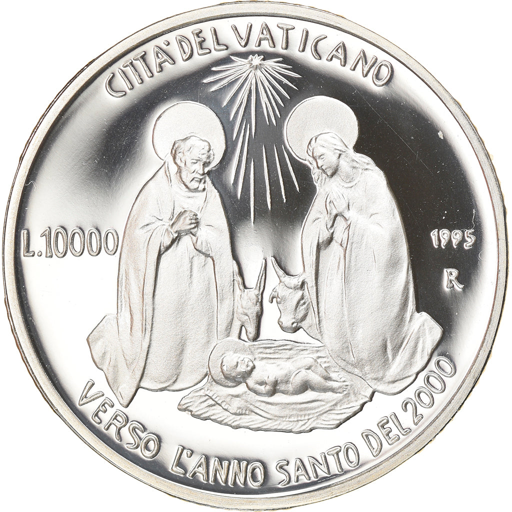 Coin, VATICAN CITY, John Paul II, 10000 Lire, 1995, Roma, Proof, MS(65-70)