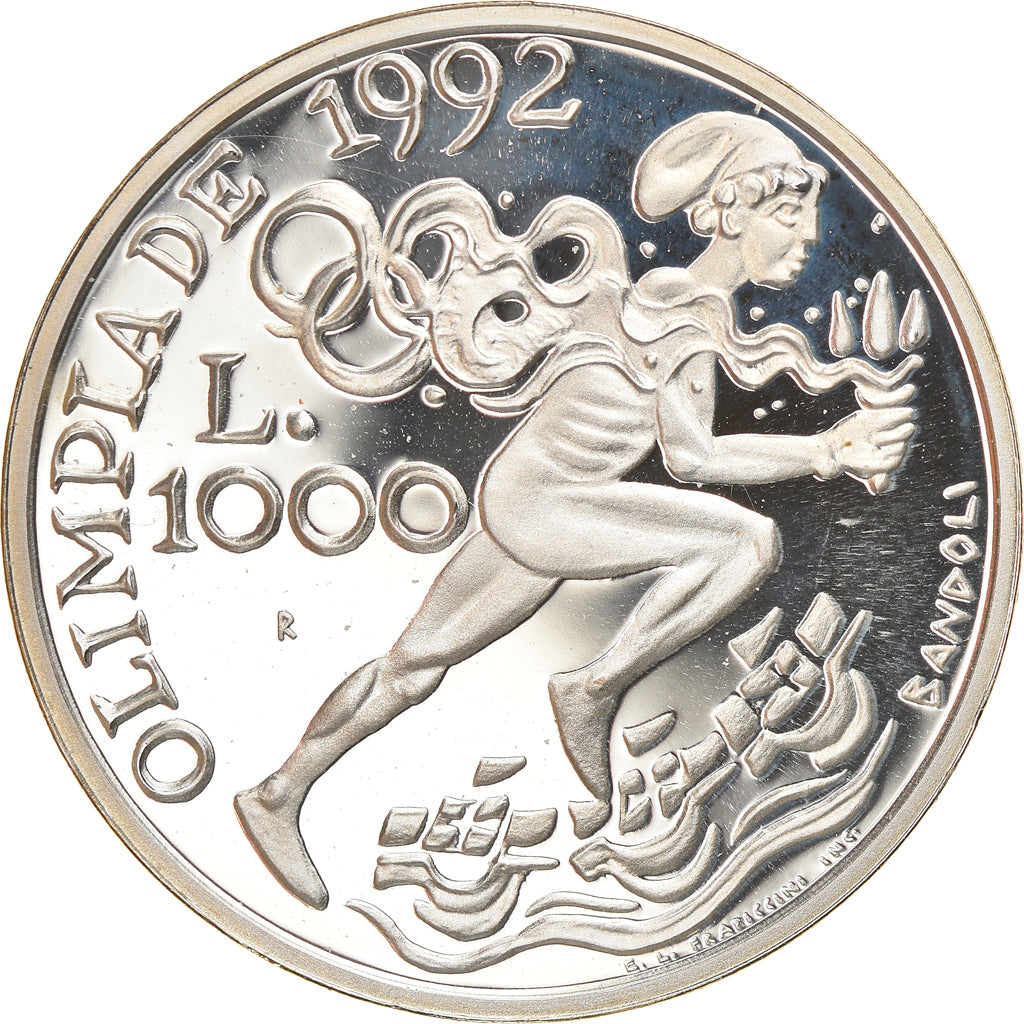 Coin, San Marino, 1000 Lire, 1991, Roma, Proof, MS(65-70), Silver, KM:272