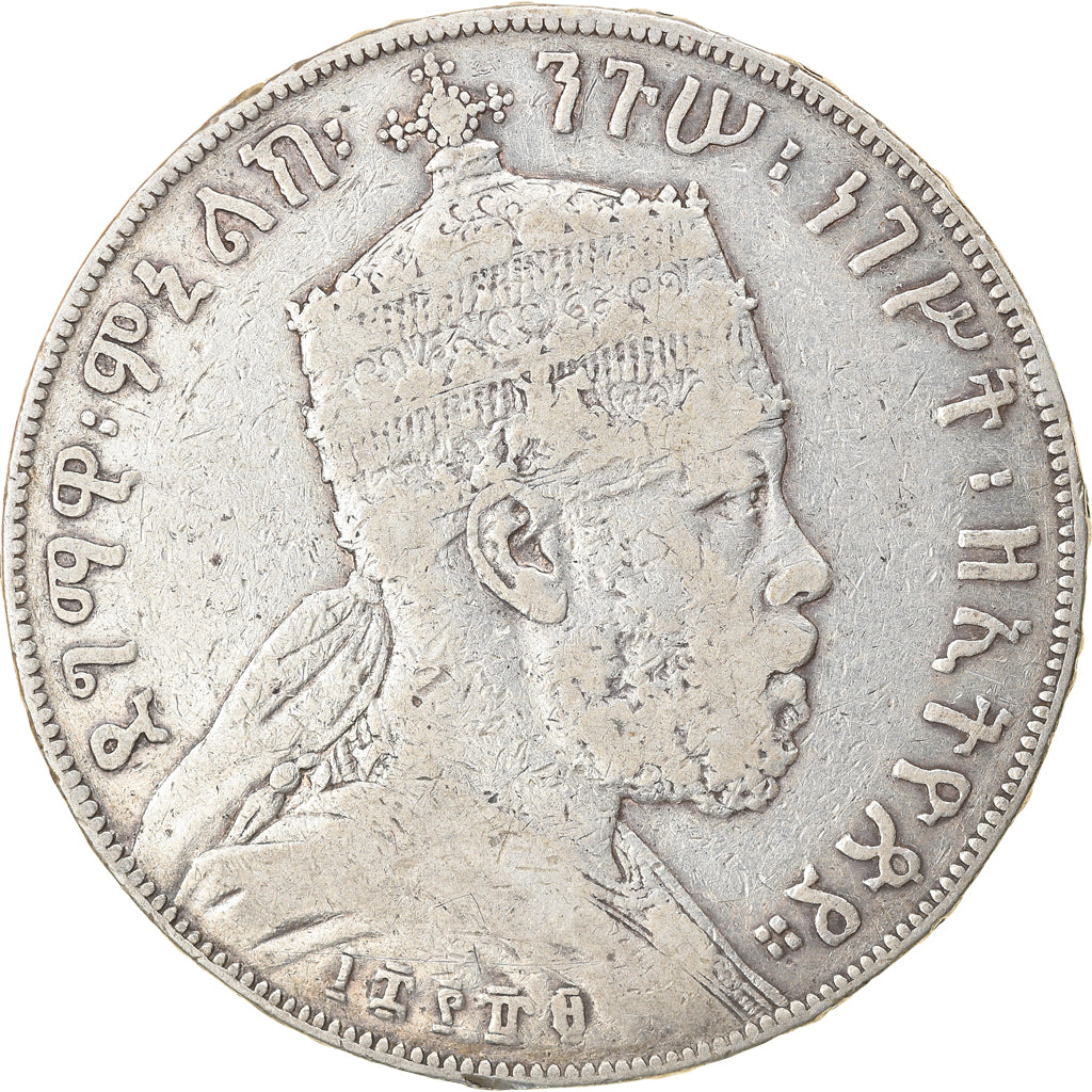 Coin, Ethiopia, Menelik II, Birr, 1897, Paris, VF(20-25), Silver, KM:5