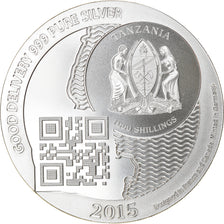 Moneta, Tanzania, Zanzibar, 1000 Shillings, 1 Vera Silver Oz, 2015, FDC, Argento