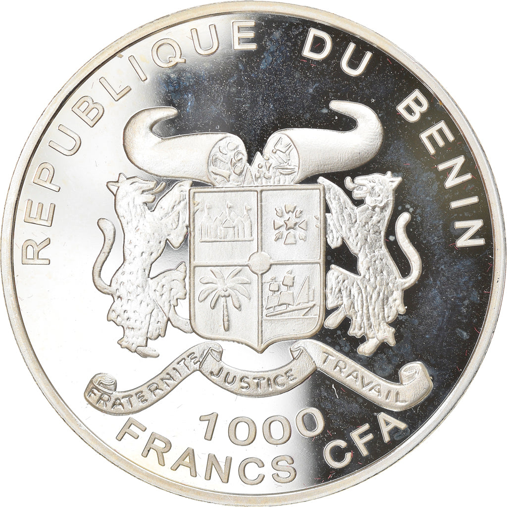 Münze, Benin, Coupe du Monde 1974, 1000 Francs CFA, 2001, Proof, STGL, Silber