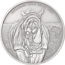 Coin, Congo Republic, Rhinocéros, 1000 Francs CFA, 1 Silver Oz, 2012