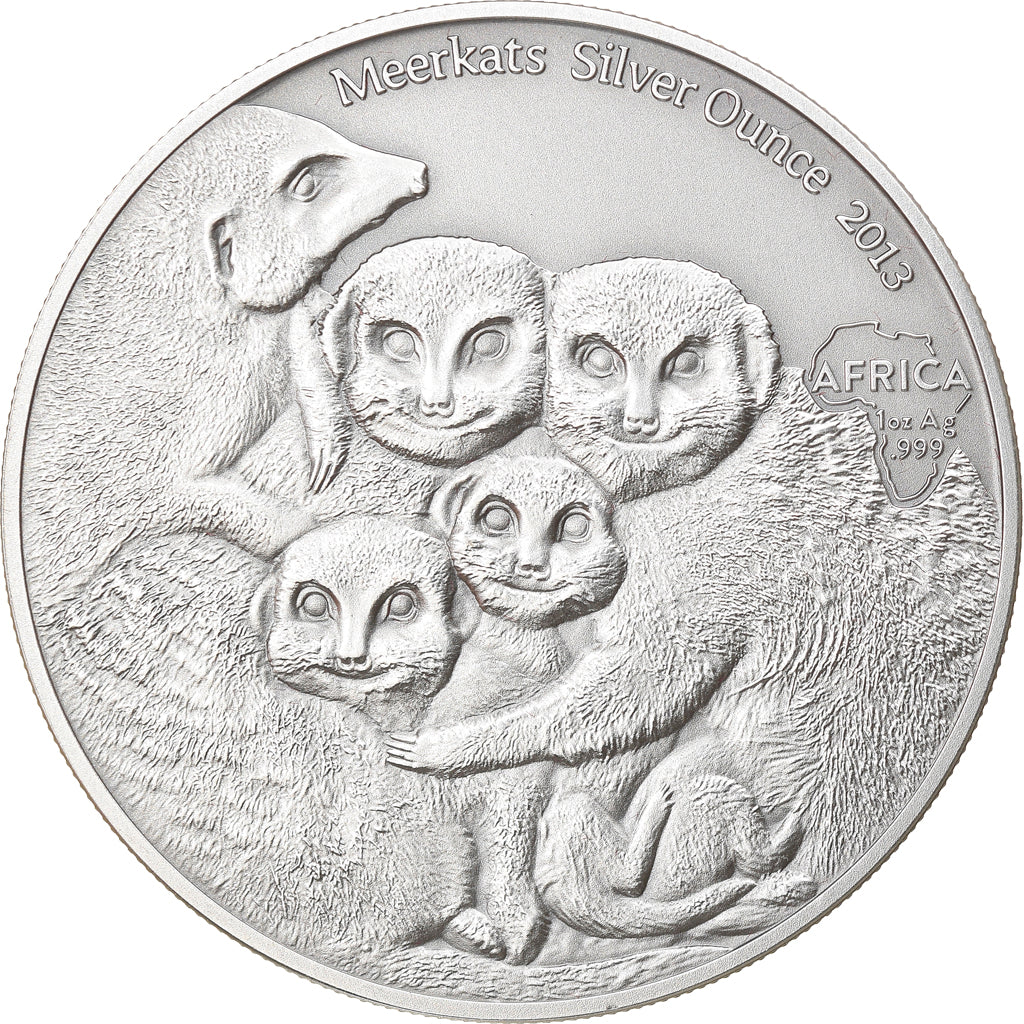 Moneta, Repubblica del Congo, Meerkats, 1000 Francs CFA, 1 Silver Oz, 2013, FDC