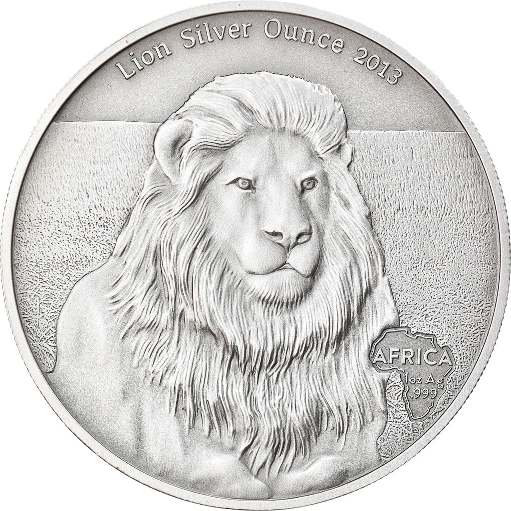 Monnaie, Gabon, Lion, 1000 Francs CFA, 1 Silver Oz, 2013, FDC, Argent