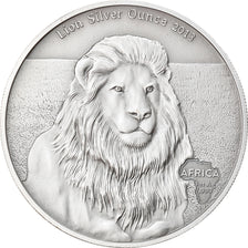 Monnaie, Gabon, Lion, 1000 Francs CFA, 1 Silver Oz, 2013, FDC, Argent