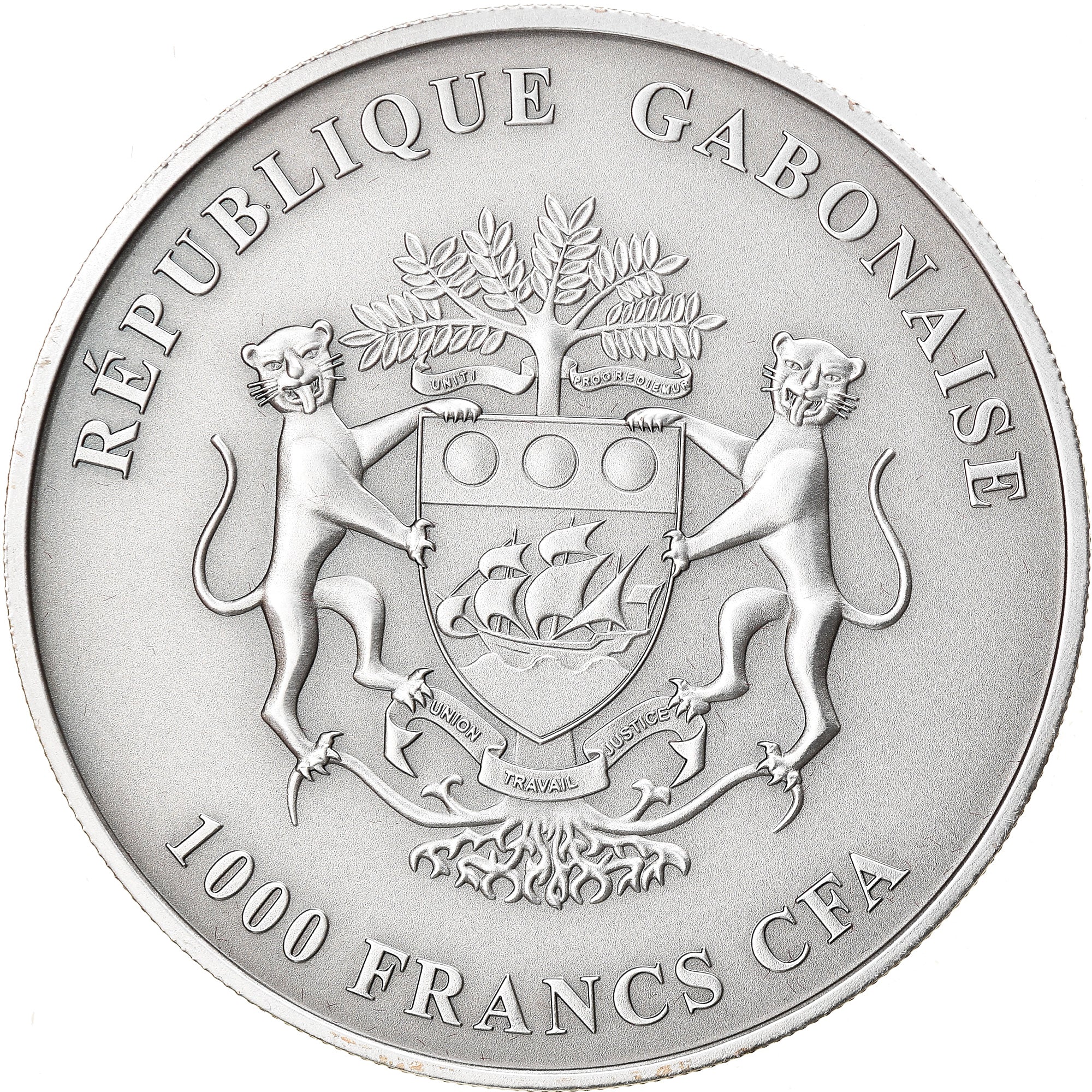 Monnaie, Gabon, Lion, 1000 Francs CFA, 1 Silver Oz, 2013, FDC, Argent