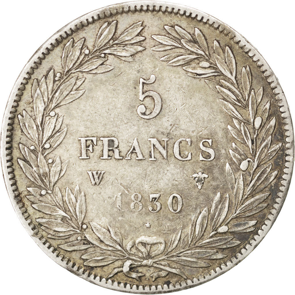 FRANCE, Louis-Philippe, 5 Francs, 1830, Lille, KM #735.13, EF(40-45), Silver,...