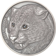 Coin, Burkina Faso, Baby Smilodon, 1000 Francs CFA, 1 Silver Oz, 2013