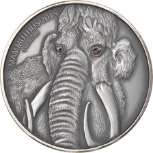 Moneda, Burkina Faso, Mammuthus, 1000 Francs CFA, 1 Silver Oz, 2015, FDC, Plata