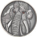Moneda, Burkina Faso, Mammuthus, 1000 Francs CFA, 1 Silver Oz, 2015, FDC, Plata