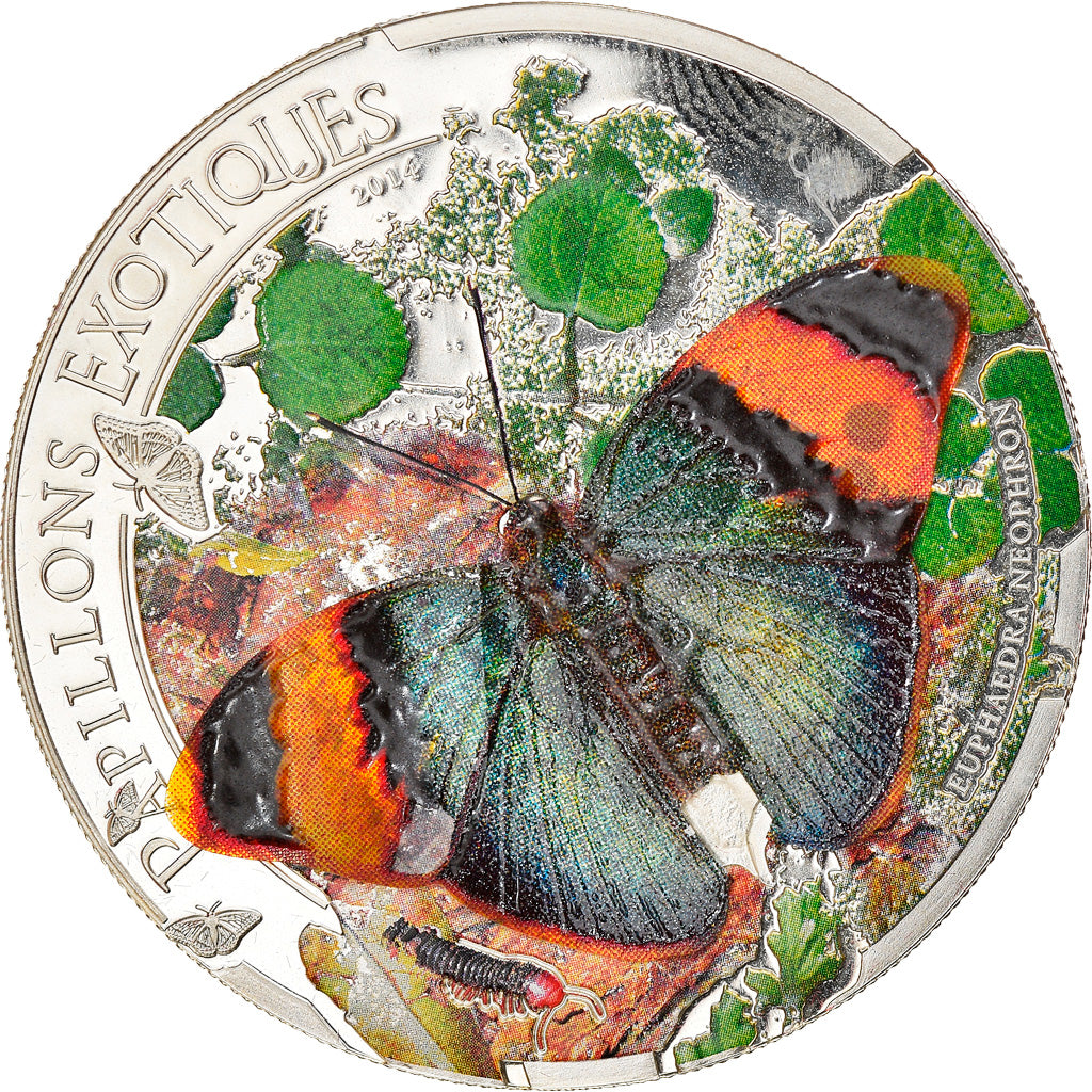 Moneda, República Centroafricana, Exotic Butterflies, 1000 Francs CFA, 2014