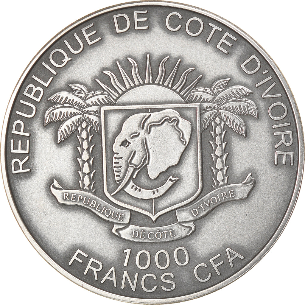 Coin, Ivory Coast, Panther, 1000 Francs CFA, 1 Silver Oz, 2013, MS(65-70)