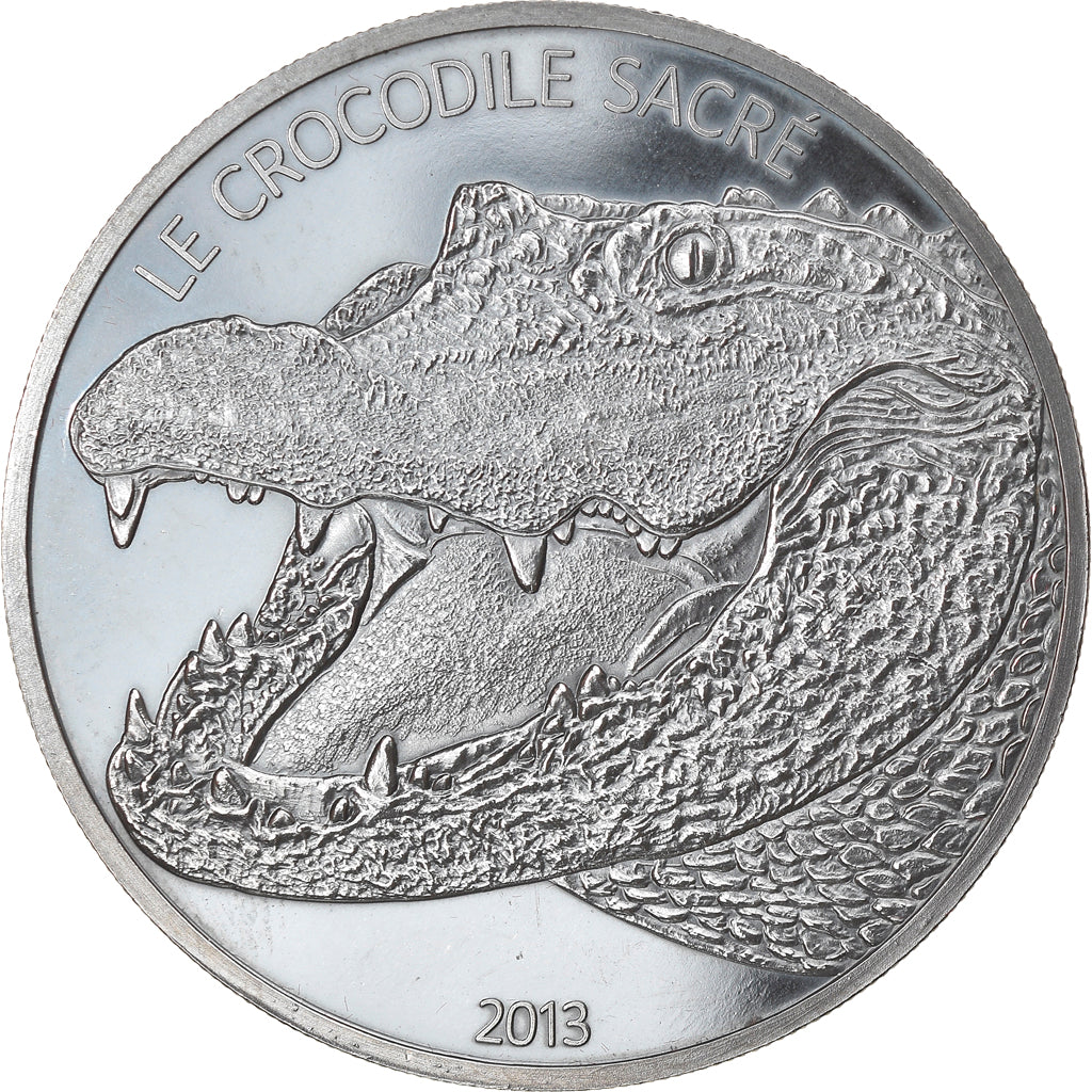 Coin, Burkina Faso, Crocodile Sacré, 1000 Francs CFA, 1 Silver Oz, 2013