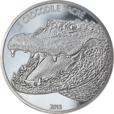 Coin, Burkina Faso, Crocodile Sacré, 1000 Francs CFA, 1 Silver Oz, 2013