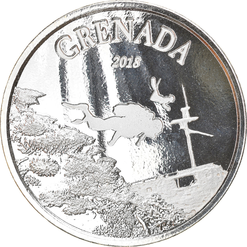 Coin, GRENADA, Elizabeth II, 2 Dollars, 1 Silver Oz, 2018, Proof, MS(65-70)