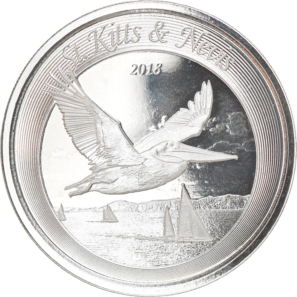 Coin, SAINT KITTS & NEVIS, Elizabeth II, 2 Dollars, 1 Silver Oz, 2018, Proof