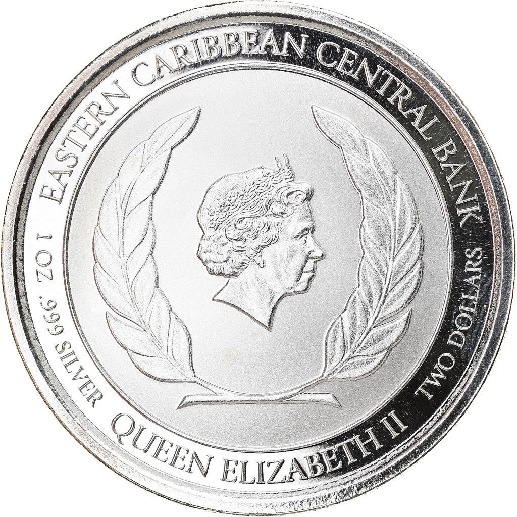 Monnaie, SAINT VINCENT, Elizabeth II, 2 Dollars, 1 Silver Oz, 2018, Proof, FDC