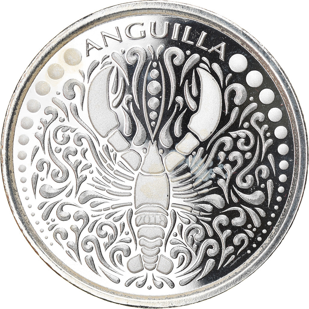 Coin, ANGUILLA, Elizabeth II, 2 Dollars, 1 Silver Oz, 2018, Proof, MS(65-70)