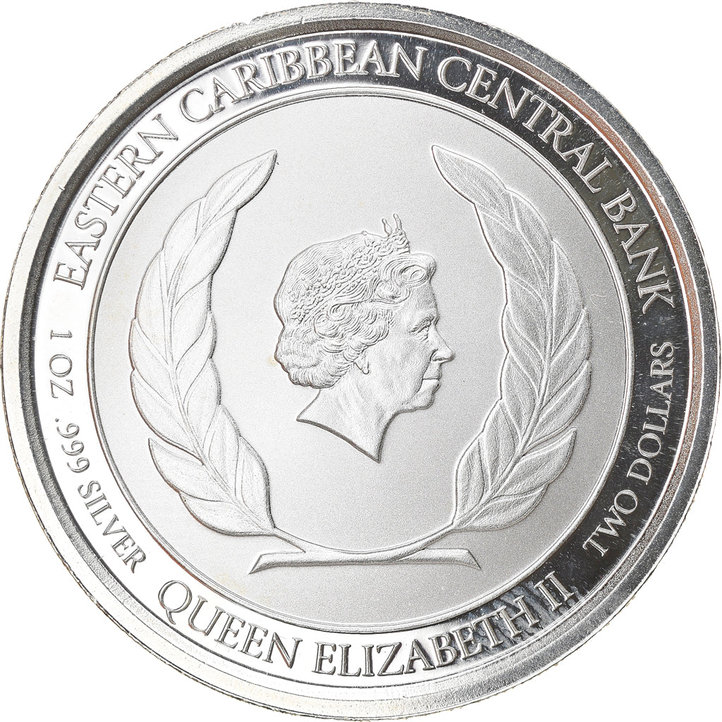 Coin, ANGUILLA, Elizabeth II, 2 Dollars, 1 Silver Oz, 2018, Proof, MS(65-70)