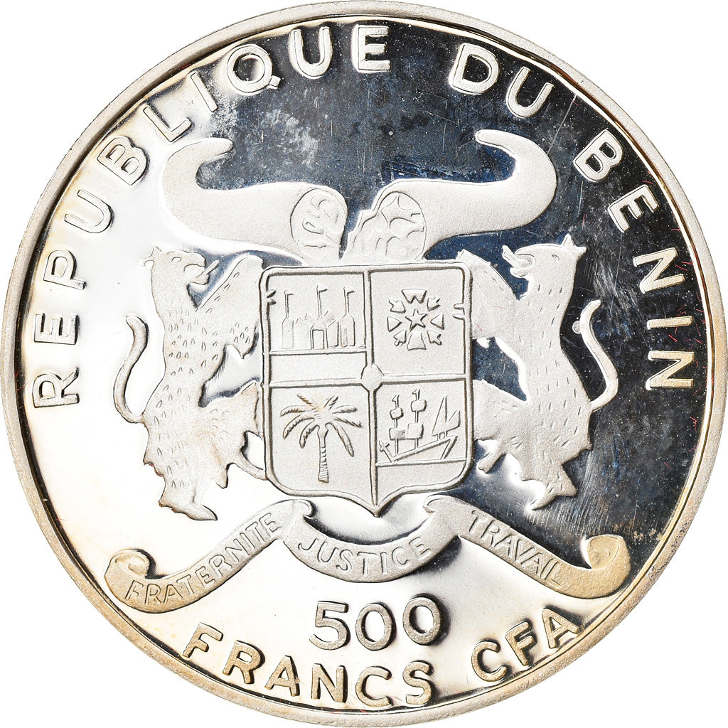 Coin, Benin, Zeppelin, LZ 10, 500 Francs CFA, 1997, Proof, MS(65-70), Silver