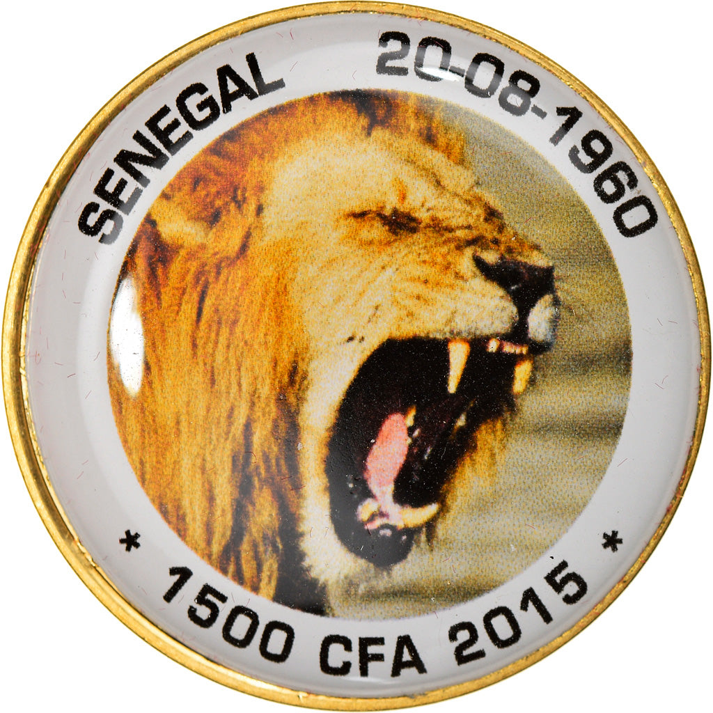 Moneta, Senegal, Lion, 1500 Francs CFA - 1 Afro, 2015, FDC, Bi-metallico