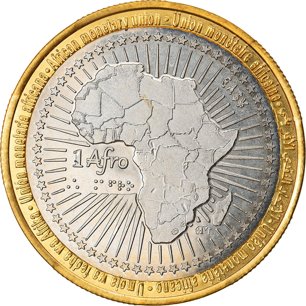 Coin, Central African Republic, Rhinocéros, 1500 Francs CFA - 1 Afro, 2015
