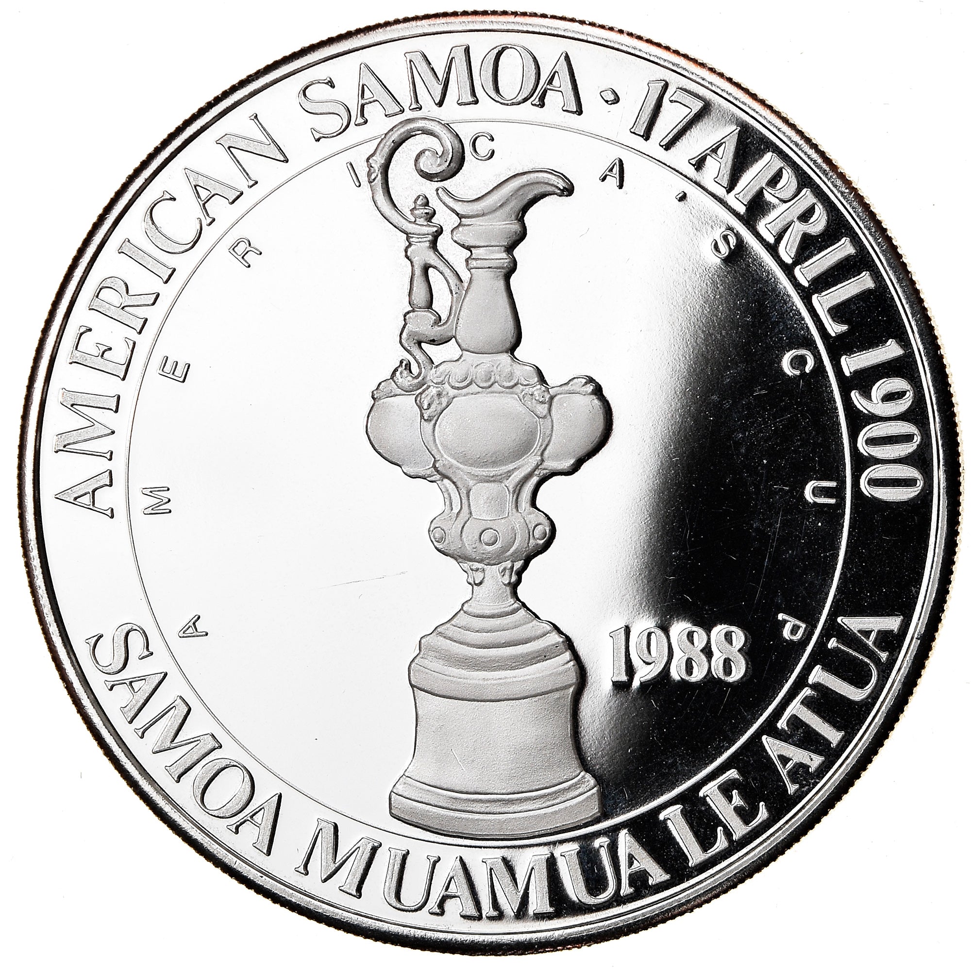 Coin, AMERICAN SAMOA, 5 Silver Oz, 25 Dollars, 1988, Phillips, Proof, MS(65-70)