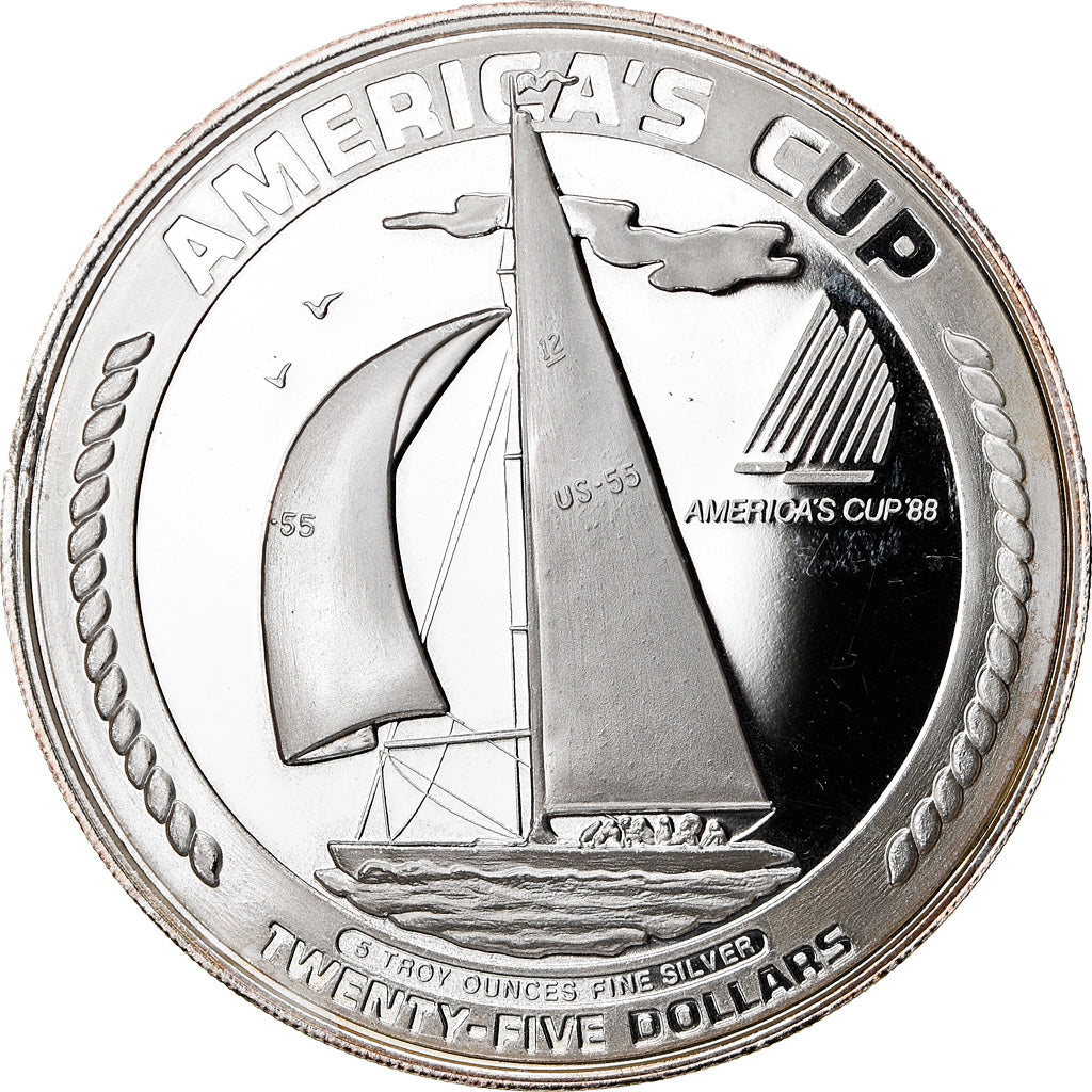 Coin, AMERICAN SAMOA, 5 Silver Oz, 25 Dollars, 1988, Phillips, Proof, MS(65-70)