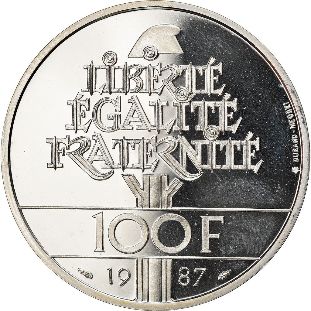 Coin, France, La Fayette, 100 Francs, 1987, Proof / BE, MS(65-70), Silver