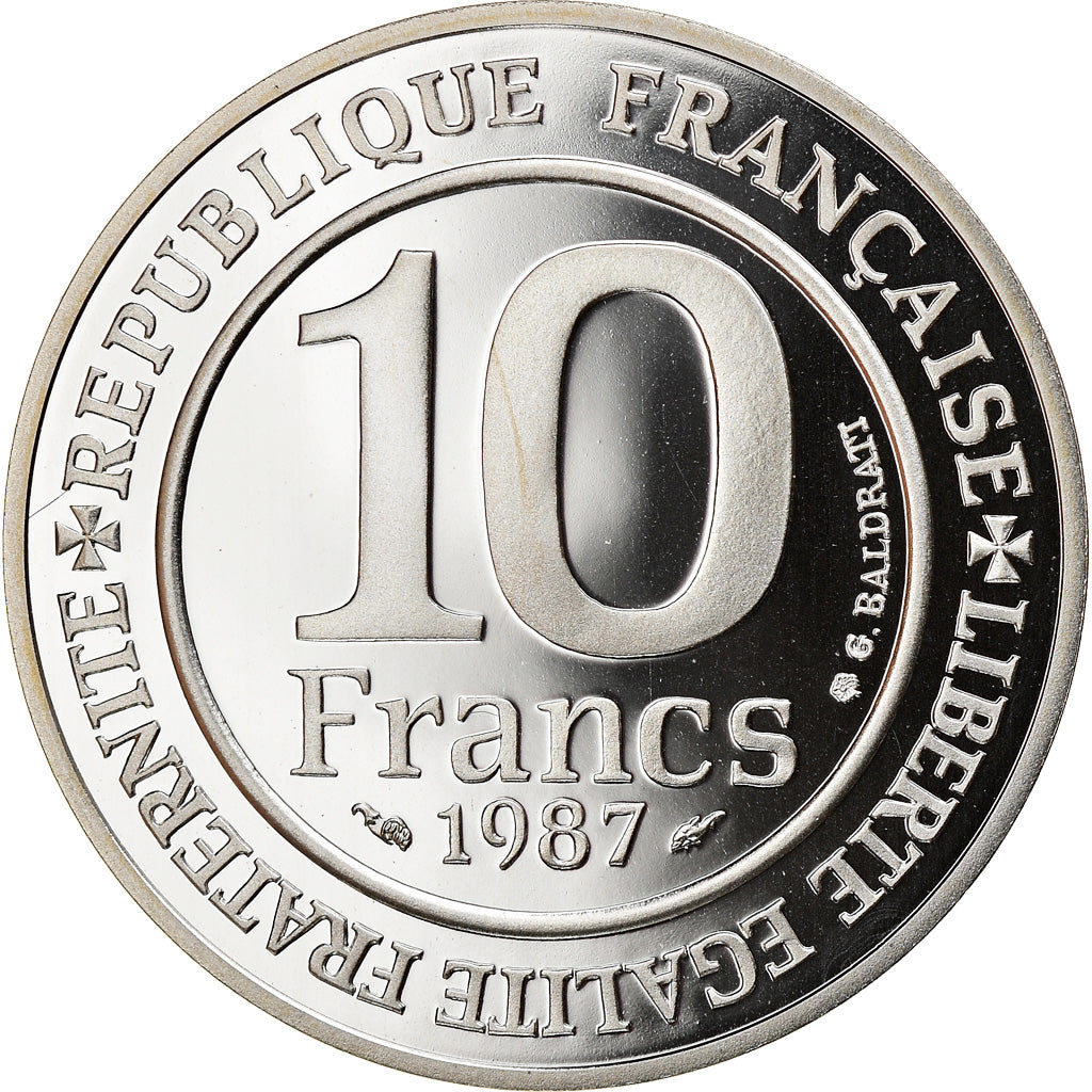 Coin, France, Millénaire Capétien, 10 Francs, 1987, Paris, Proof / BE