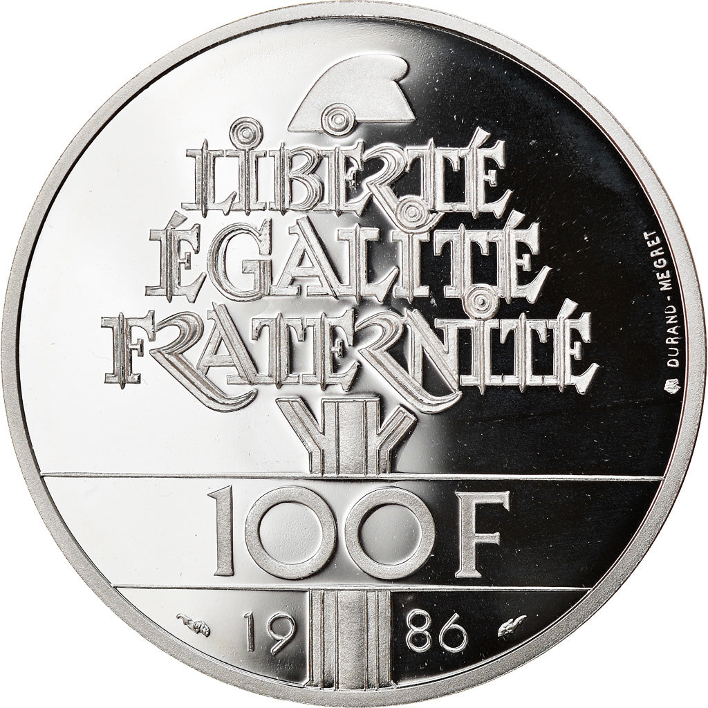 Coin, France, Liberty, 100 Francs, 1986, Paris, Proof / BE, MS(65-70), Silver