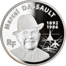 France, 20 Euro, Marcel Dassault, 2010, Piéfort, Proof / BE, MS(65-70), Silver