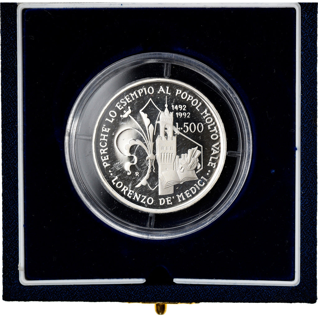 Monnaie, Italie, Lorenzo de Medici, 500 Lire, 1992, Rome, Proof, FDC, Argent