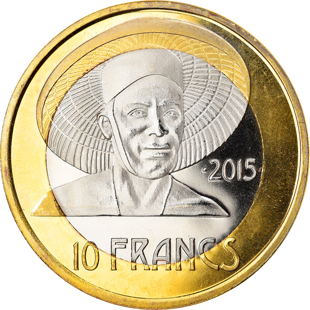 Moeda, França, Martinique, Essai fantaisie, 10 Francs, 2015, MS(60-62)
