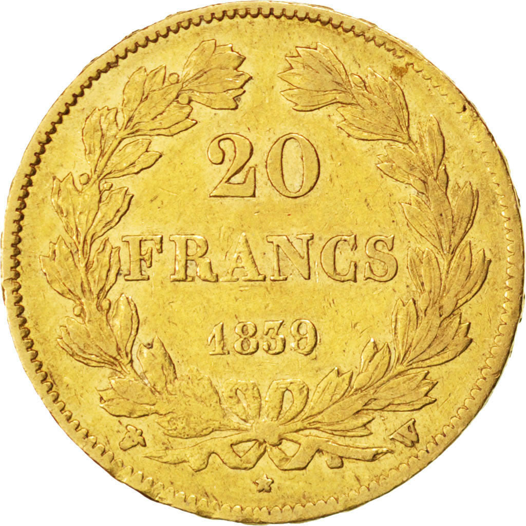 Coin, France, Louis-Philippe, 20 Francs, 1839, Lille, EF(40-45), Gold, KM:750.5