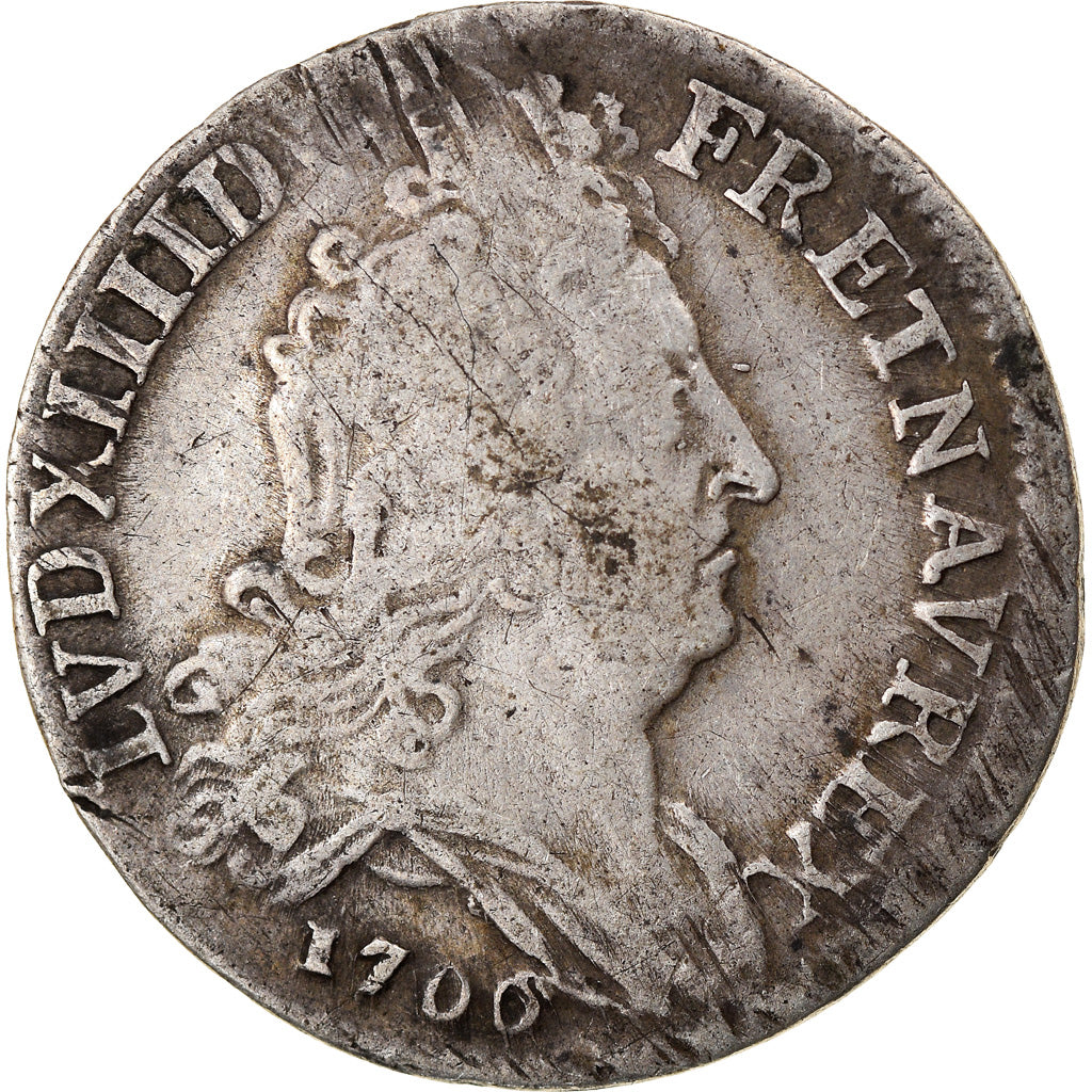 Monnaie, France, Louis XIV, 10 Sols aux insignes, 10 Sols-1/8 Ecu, 1706, Paris
