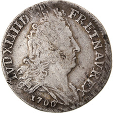 Monnaie, France, Louis XIV, 10 Sols aux insignes, 10 Sols-1/8 Ecu, 1706, Paris