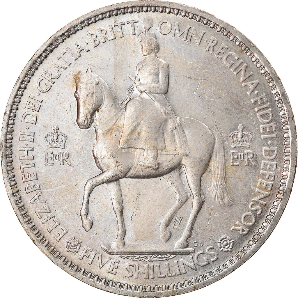 Moneta, Gran Bretagna, Elizabeth II, Crown, 1953, SPL-, Rame-nichel, KM:894