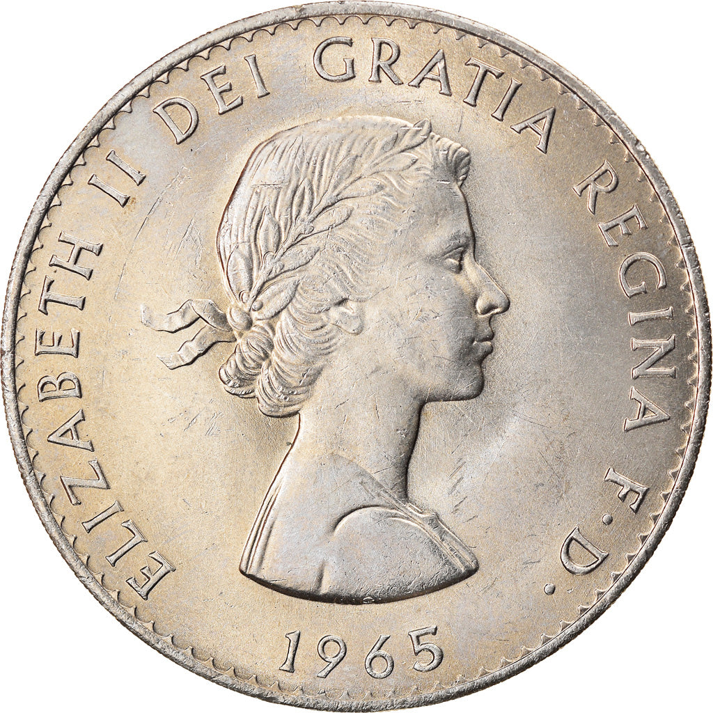 Coin, Great Britain, Elizabeth II, Crown, 1965, AU(55-58), Copper-nickel, KM:910