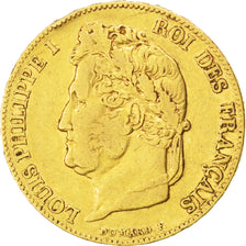 FRANCE, Louis-Philippe, 20 Francs, 1843, Paris, KM #750.1, EF(40-45), Gold,...