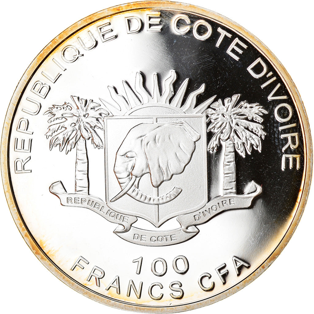 Coin, Ivory Coast, Buffalo, 100 Francs CFA, 2010, Proof, MS(65-70), Silver