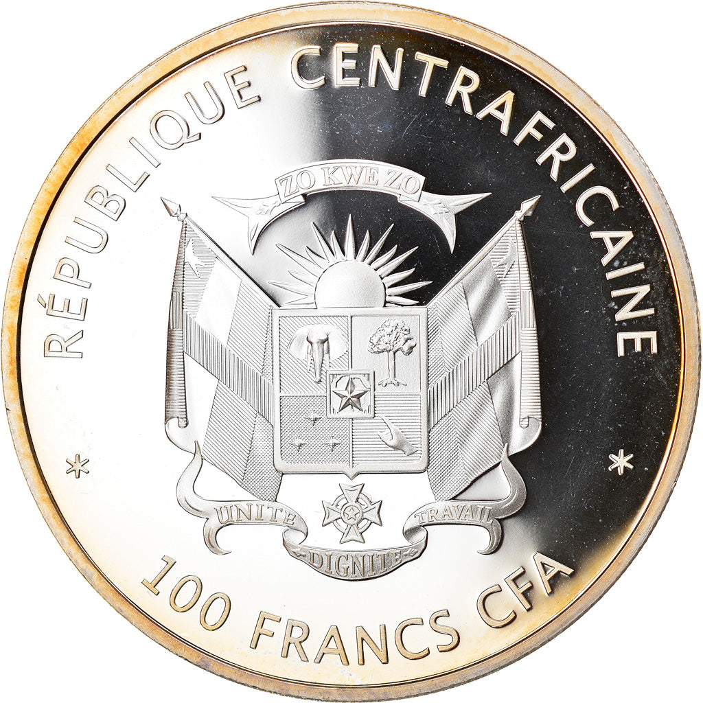 Monnaie, République Centrafricaine, Great Barrier Reef, 100 Francs CFA, 2015