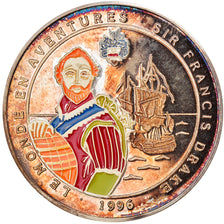 Coin, Benin, Francis Drake, 1000 Francs CFA, 1996, Proof, MS(65-70), Silver