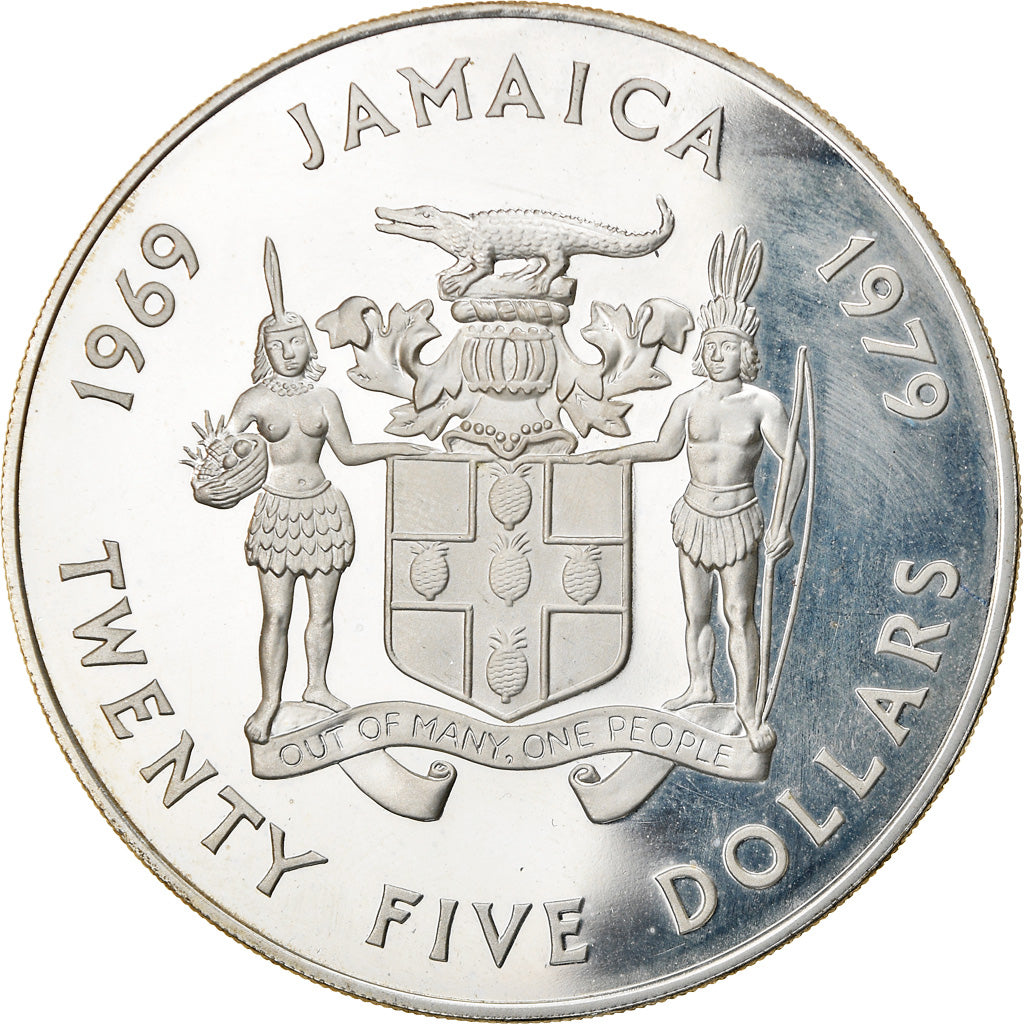 Coin, Jamaica, Elizabeth II, 25 Dollars, 1979, Franklin Mint, Proof, MS(65-70)