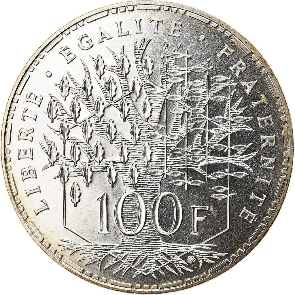 Coin, France, Panthéon, 100 Francs, 1990, FDC, MS(65-70), Silver, KM:951.1